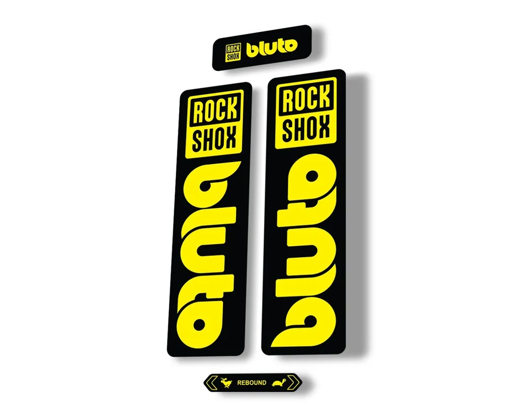 Rock Shox BLUTO 2021 Mountain Bike Cycling Decal Kit Sticker Adhesive Yellow - 1