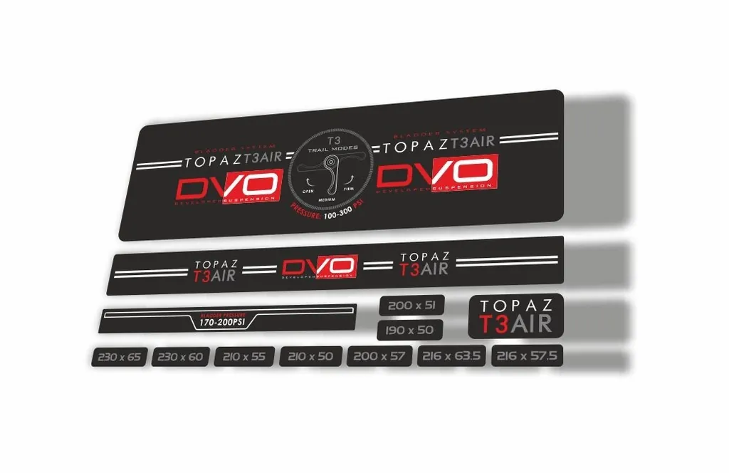 DVO 2016 Topaz T3 Air Rear Shock Suspension Sticker Factory Decal Adhesiv Red - 1