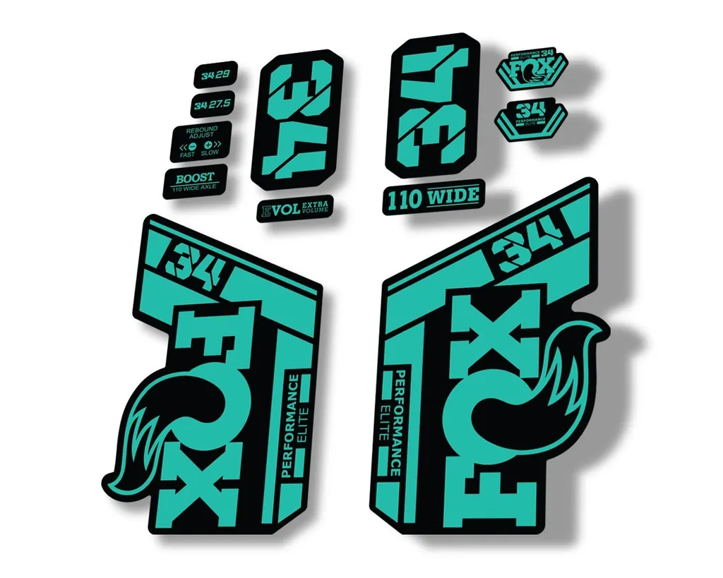 FOX 34 Performance Elite 2021 Factory Fork Decals Suspension Sticker Dolphin - 1