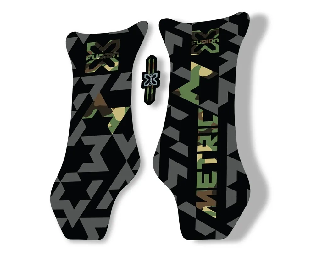 X Fusion Metric 2018 Front Shock Suspension Sticker Factory Decal Camo - 1