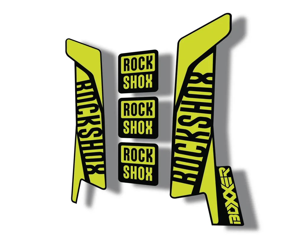 Rock Shox BOXXER 2017 Mountain Bike Cycling Decal Kit Sticker Lime Green - 1