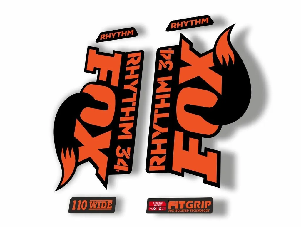 FOX 34 Rhythm 2018 Forks Suspension Factory Decal Sticker Adhesive Orange - 1