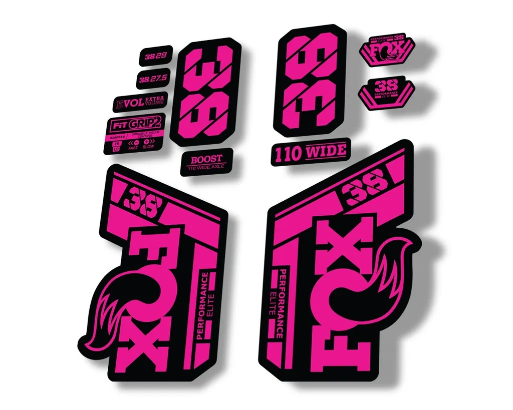 FOX 38 Performance Elite 2021 Forks Suspension Factory Decal Sticker Pink - 1