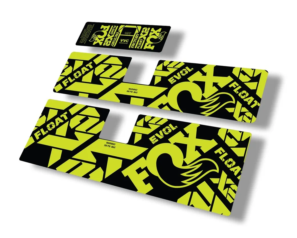 FOX Float X2 2021 Rear Shock Suspension Sticker Decal Full Set Lime Green - 1