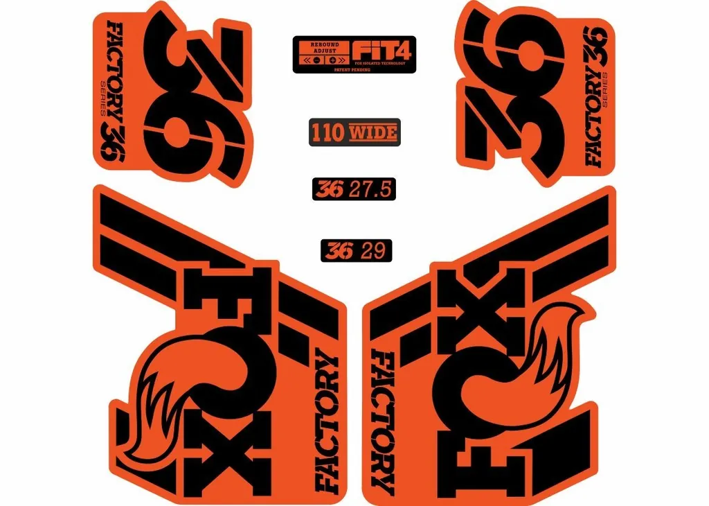 FOX 36 Float 2018-19 Forks Suspension Factory Decals Sticker Orange Black - 1