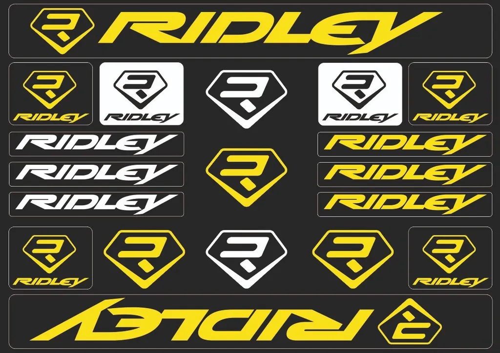 Bicycle Vinyl Stickers – Compatible with RIDLEY Bikes – Yellow - 1