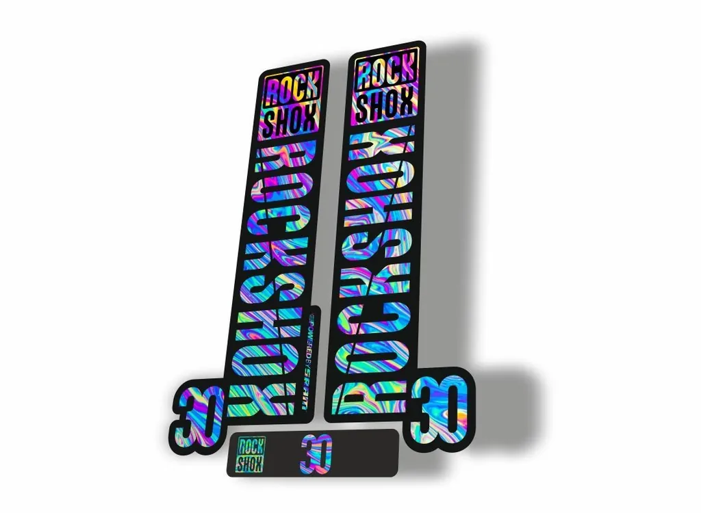 Rock Shox 30 2018 Fork Decal Mountain Bike Cycling Sticker Adhesive Oil Slick 1 - 1