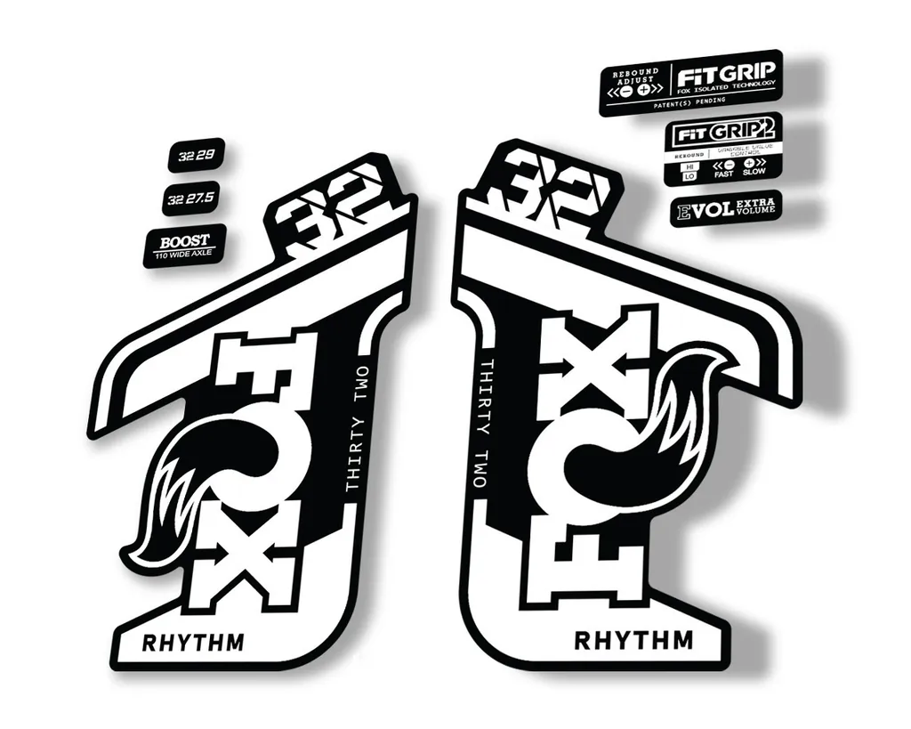 FOX 32 Rhythm 2021 Factory Fork Decals Suspension Sticker White - 1