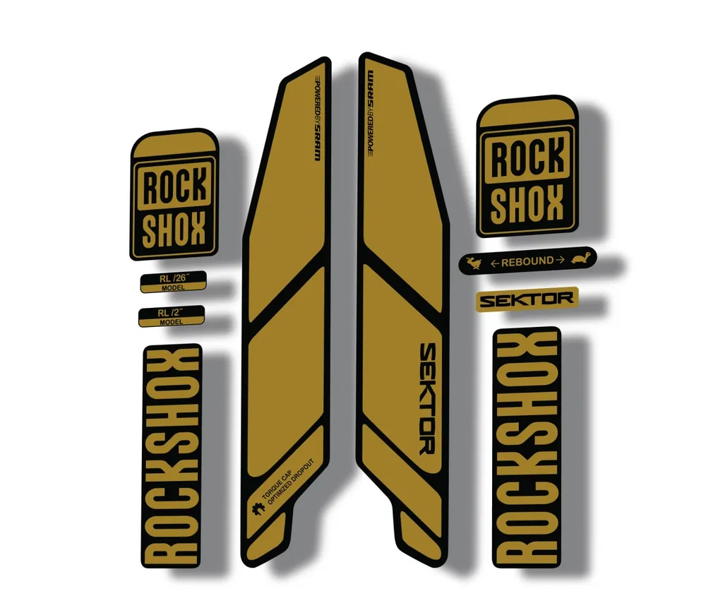 Rock Shox SEKTOR 2015 Fork Decal Mountain Bike Cycling Sticker Adhesive Gold - 1