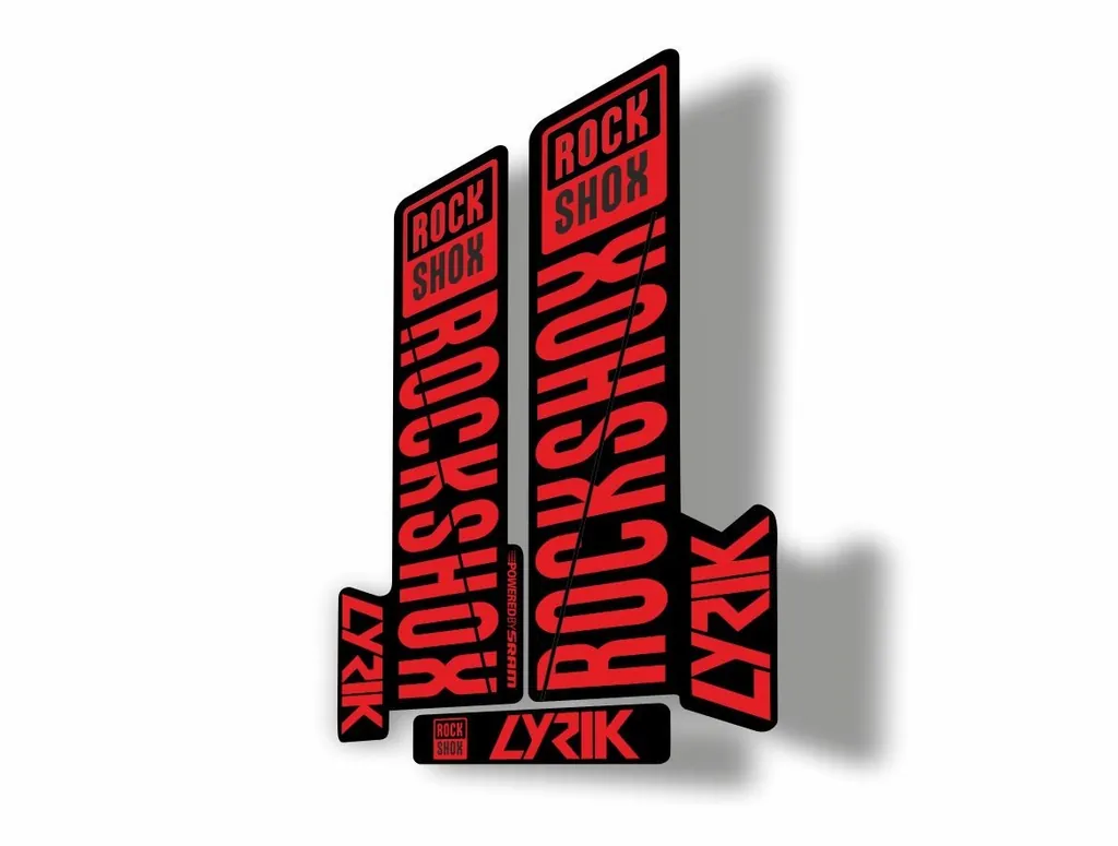 Rock Shox LYRIK 2018 Mountain Bike Cycling Decal Kit Sticker Adhesive Red - 1