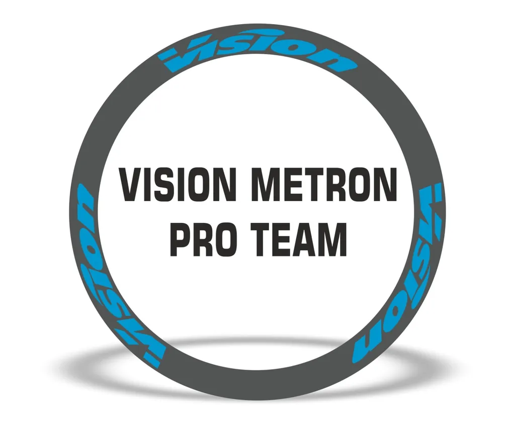 Vision Metron Pro Team Road Bike Rim Decal Wheel Sticker Set Adhesive Blue - 1