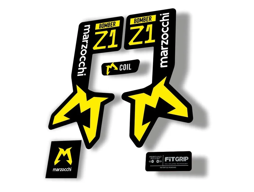 Marzocchi Bomber Z1 2025 2025 Fork Suspension Sticker Decal KitAdhesive Yellow - 1