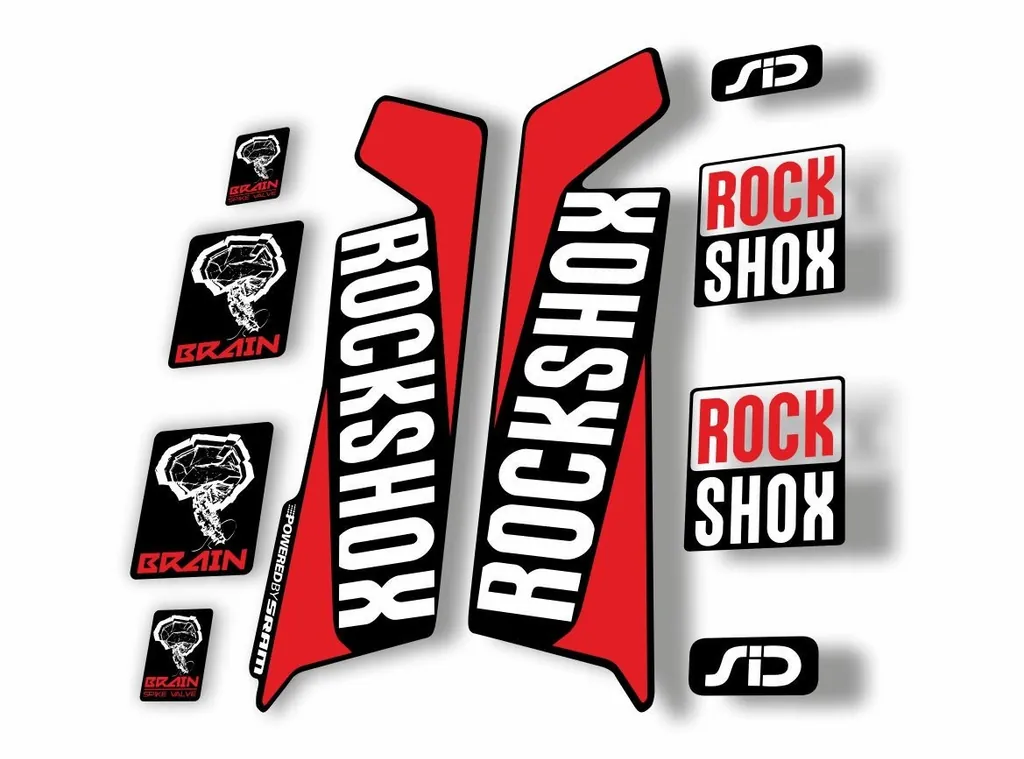Rock Shox SID Brain 2016-17 Mountain Bike Cycling Decal Sticker Adhesive Red - 1