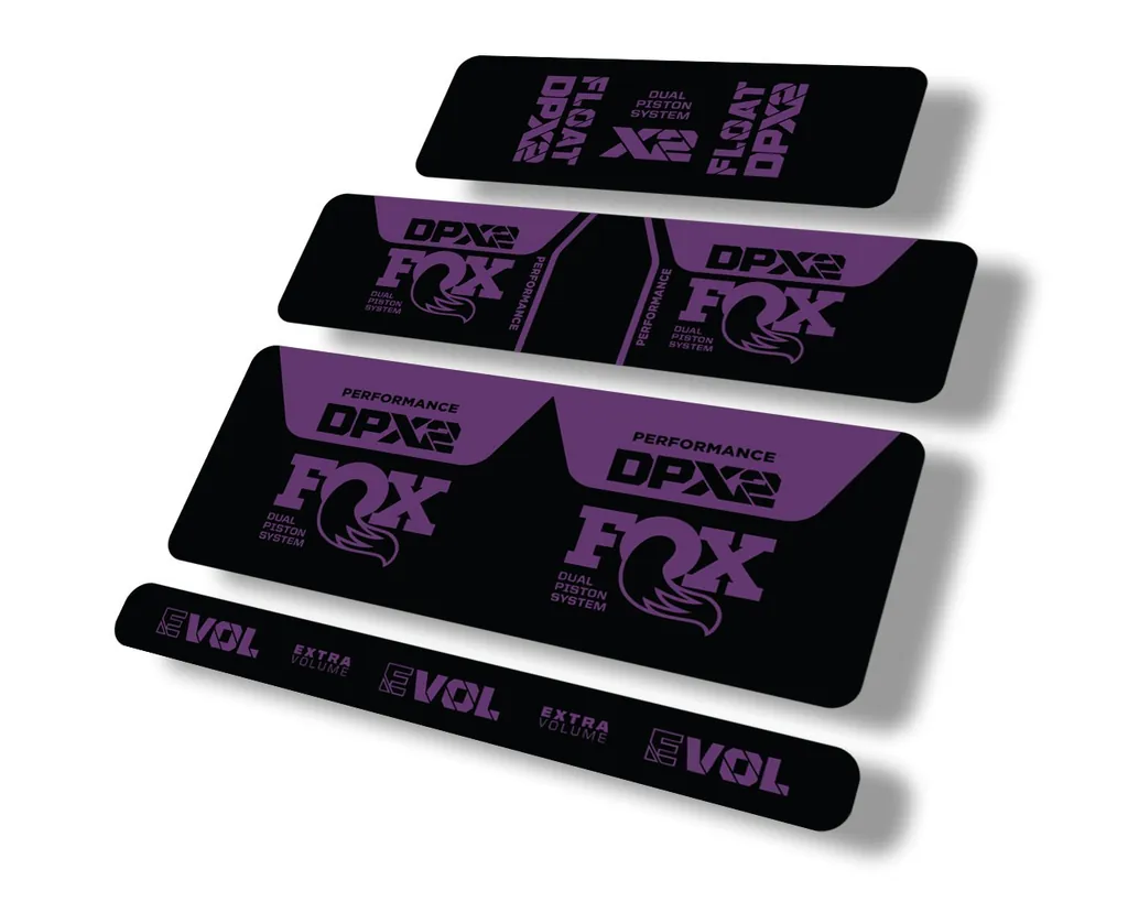 FOX Float DPX2 2021 Performance Rear Shock Suspension Sticker Decal Purple - 1