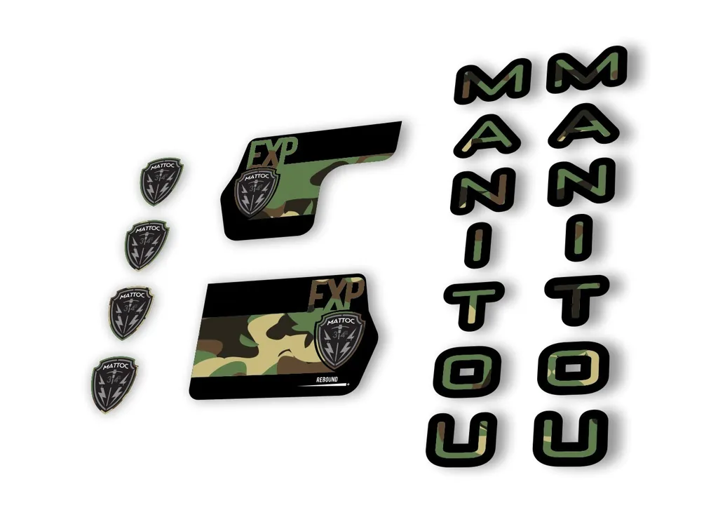 Manitou Mattoc Expert 2020 Fork Suspension Decal Kit Sticker Set Camo - 1