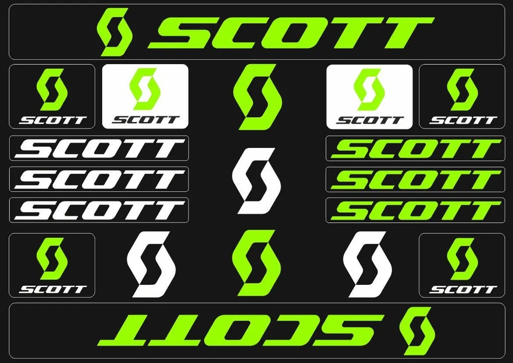 Bicycle Vinyl Stickers – Compatible with Scott Bikes – Green - 1