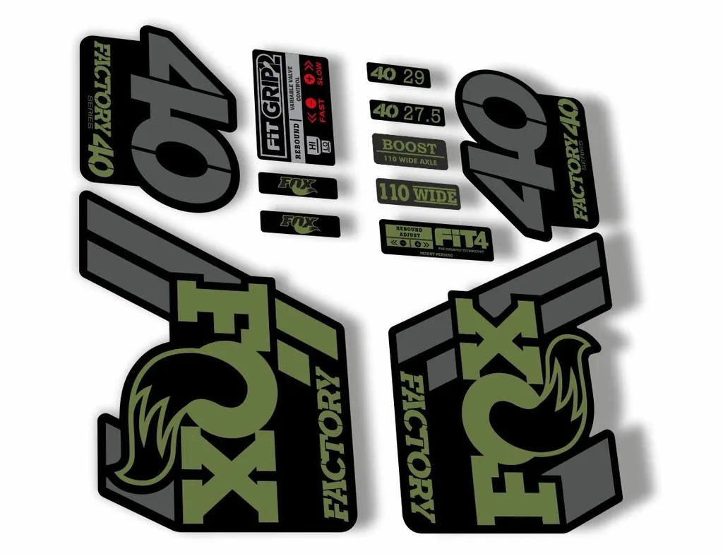 FOX 40 Float 2018-19 Forks Suspension Factory Decals Sticker Adhesive Olive Gray - 1