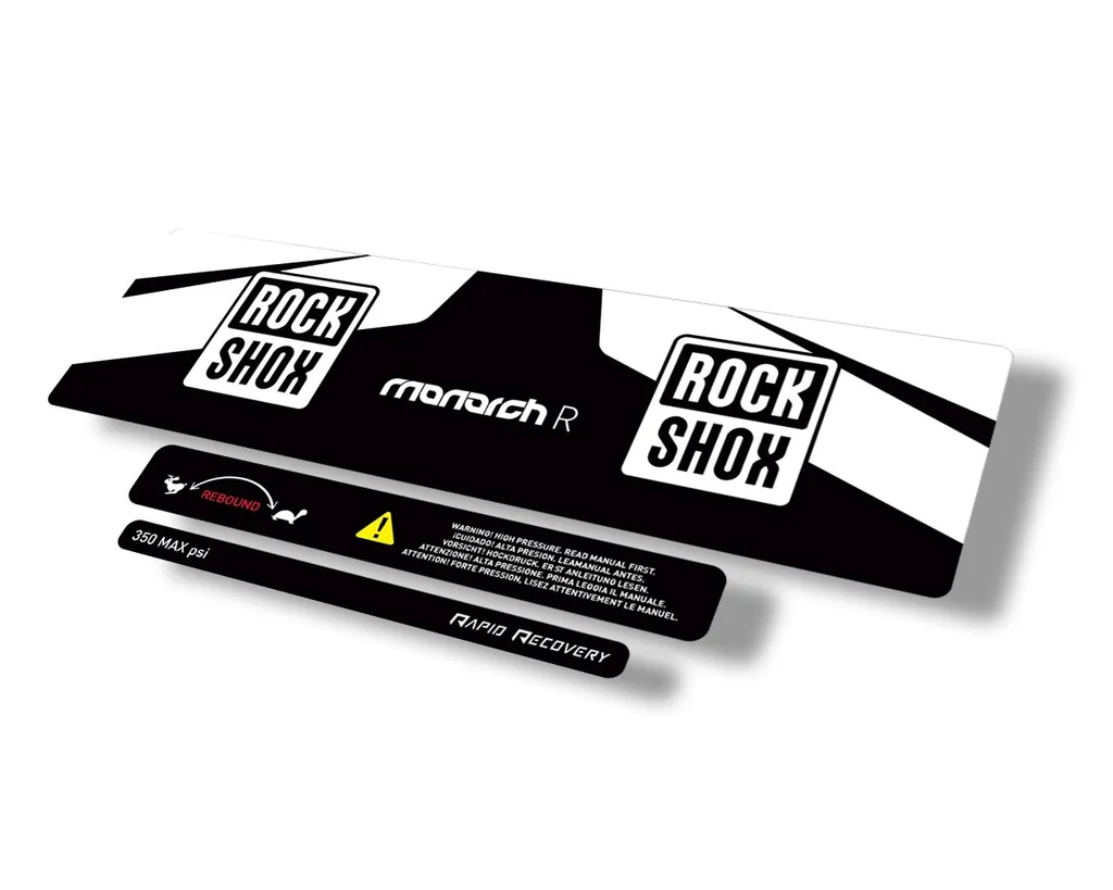 Rock Shox 2016 Monarch R Rear Shock Decal Sticker Adhesive Set White - 1