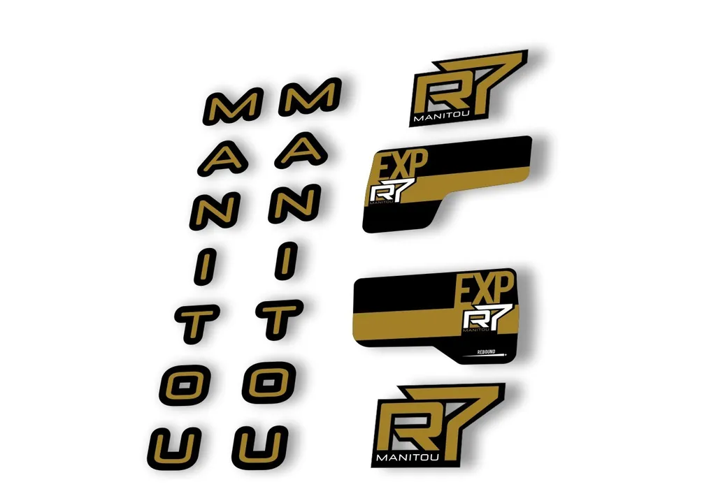 Manitou R7 Expert 2020 Fork Suspension Decal Kit Sticker Set Gold - 1