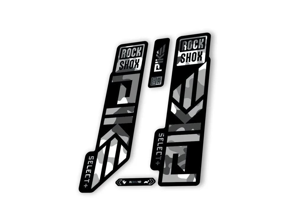 Rock Shox PIKE SELECT + Plus 2023 Mountain Bike Cycling Decal Sticker White Camo - 1