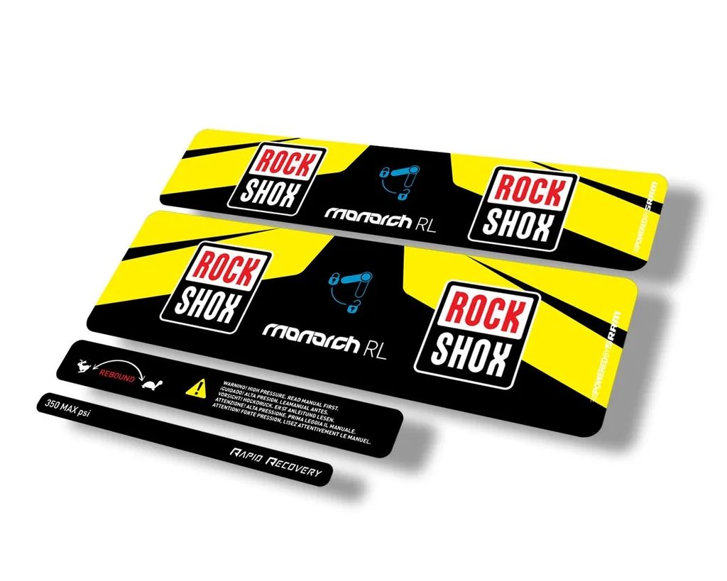 Rock Shox MONARCH RL 2016 Rear Shock Suspension Decal Sticker Adhesive Yellow - 1