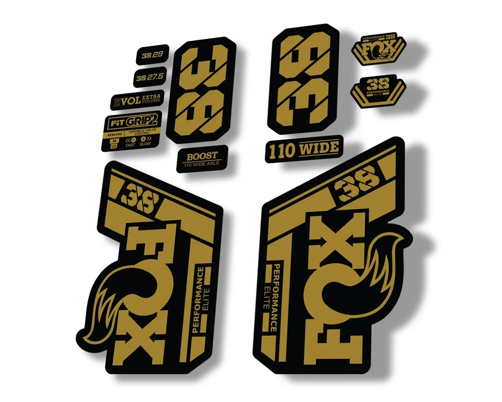 FOX 38 Performance Elite 2021 Forks Suspension Factory Decal Sticker Gold - 1