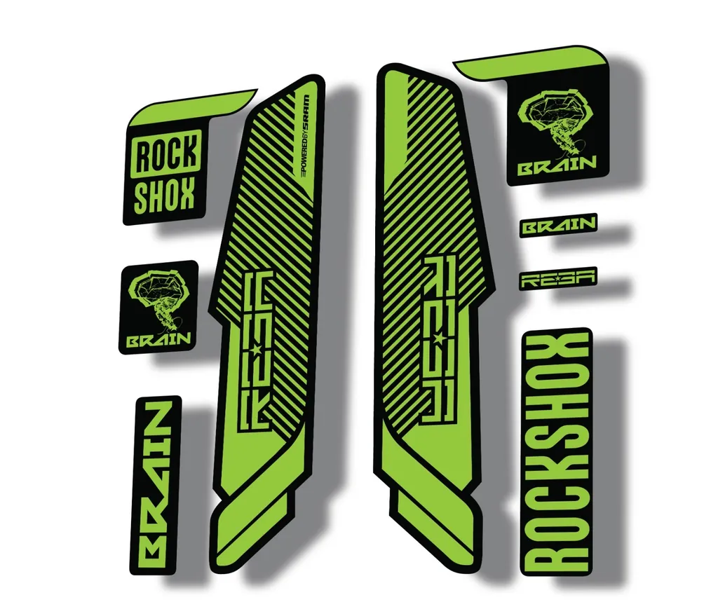 Rock Shox REBA 2014 Brain Fork Decal Mountain Bike Cycling Sticker Green - 1