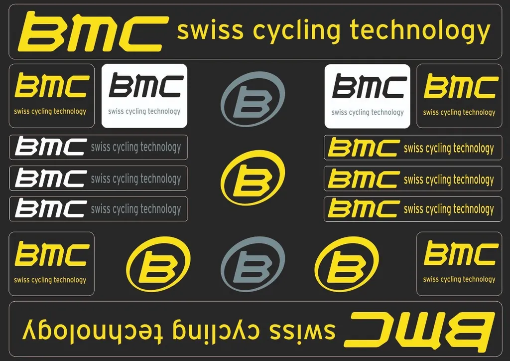 Bicycle Vinyl Frame Stickers Custom Compatible with BMC Yellow - 1