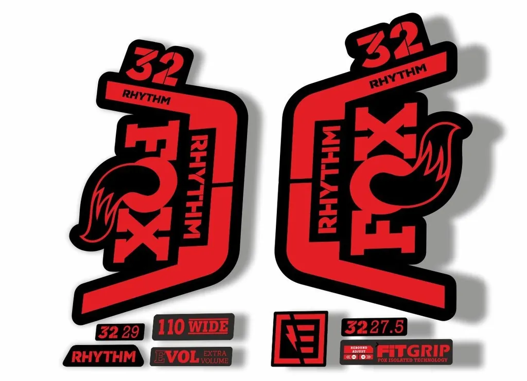 FOX 32 Rhythm 2019 Forks Suspension Factory Decal Sticker Adhesive Red - 1