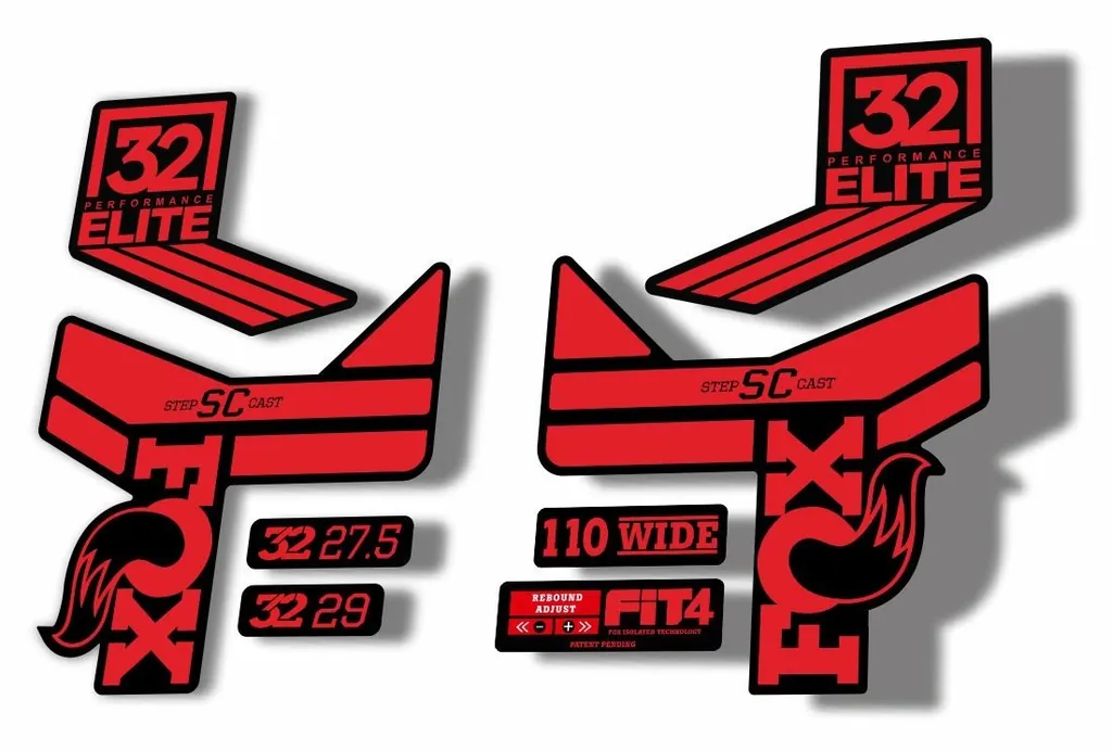 FOX 32 Step Cast SC EP Fork Suspension Factory Decal Sticker Red - 1