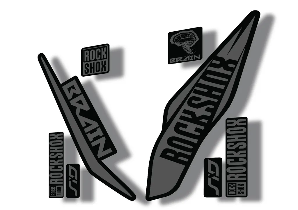 Rock Shox SID Brain 2017 Mountain Bike Cycling Decal Sticker Adhesive Gray - 1