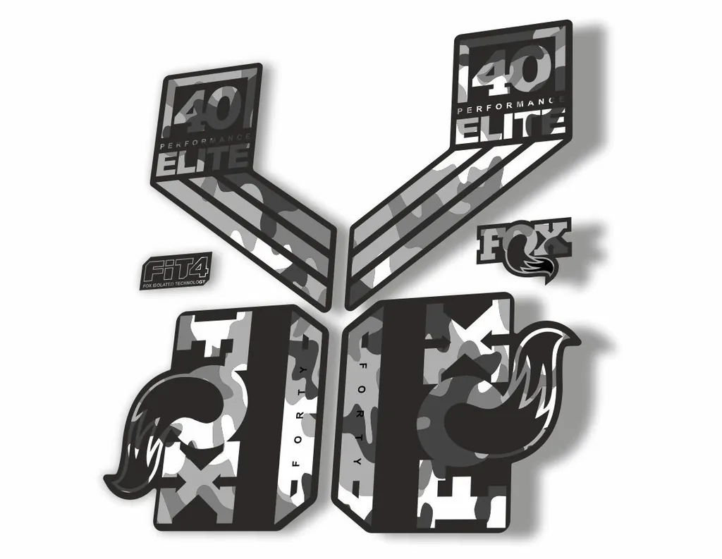 FOX 40 Elite Performance 2017-18 Fork Suspension Factory Decal Sticker WhiteCamo - 1
