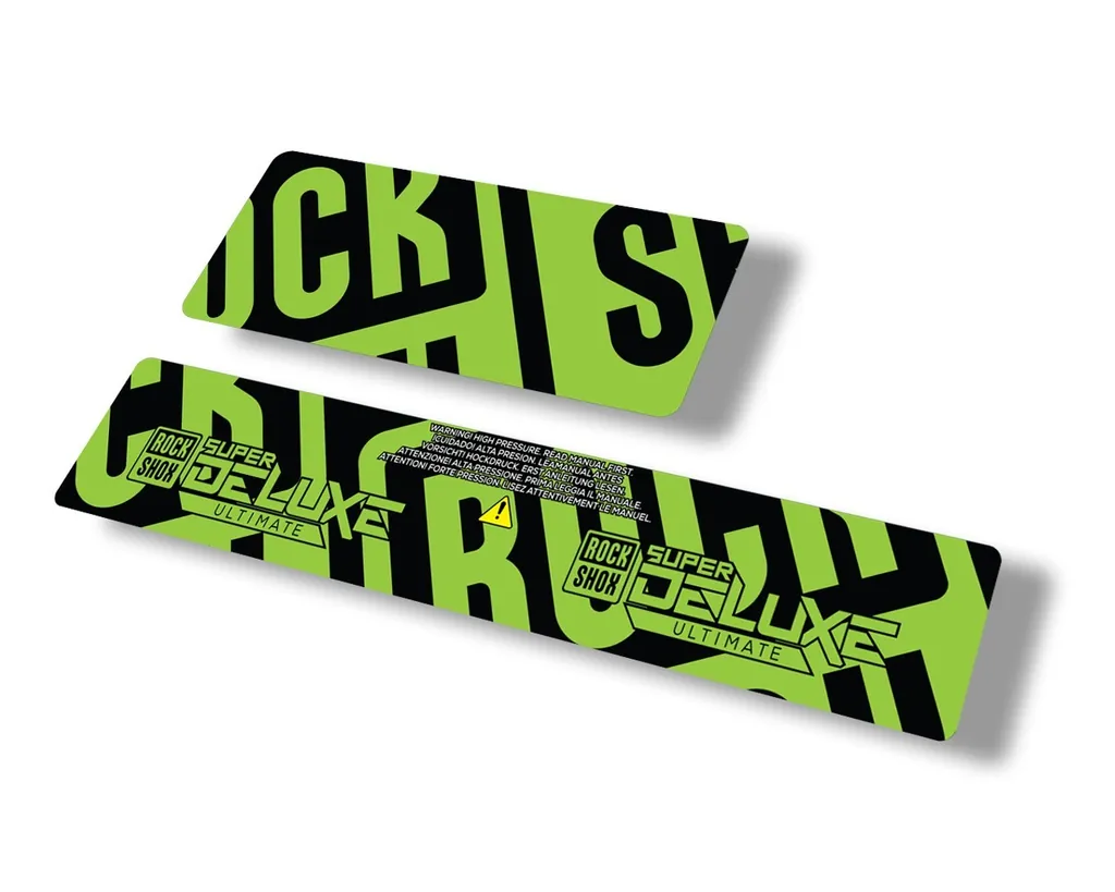 Rock Shox 2021 Super Deluxe Ultimate Rear Shock Decal Sticker Set Green - 1