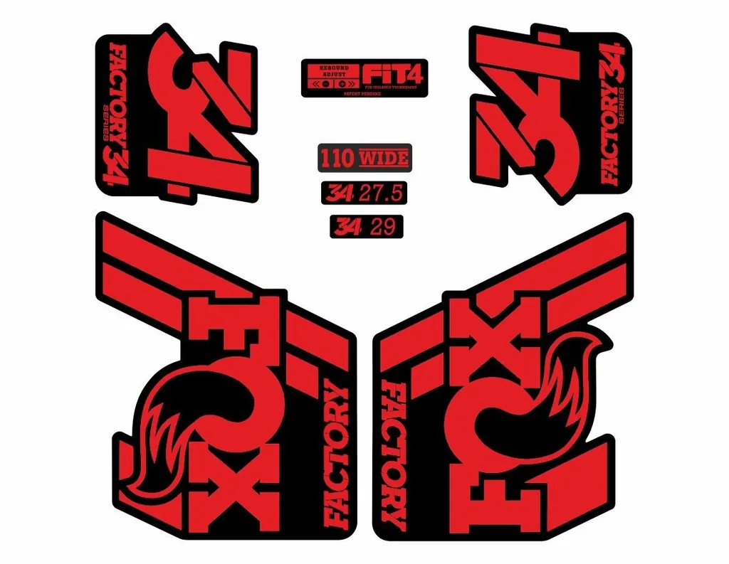 FOX 34 Float 2018-19 Forks Suspension Factory Decals Stickers Adhesive Red - 1
