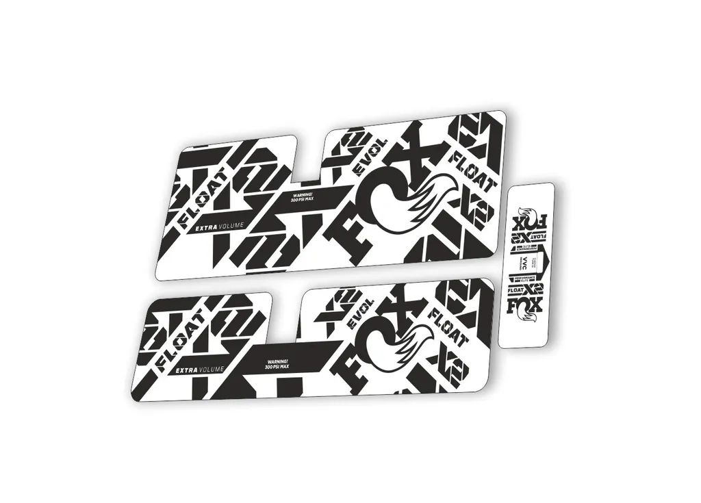 FOX X2 Performance Elite 2021 Rear Shock Suspension Sticker Decal Kit Black - 1