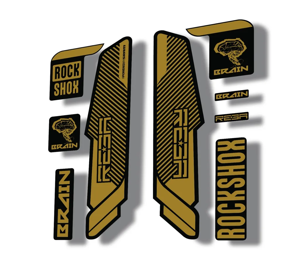 Rock Shox REBA 2014 Brain Fork Decal Mountain Bike Cycling Sticker Gold - 1