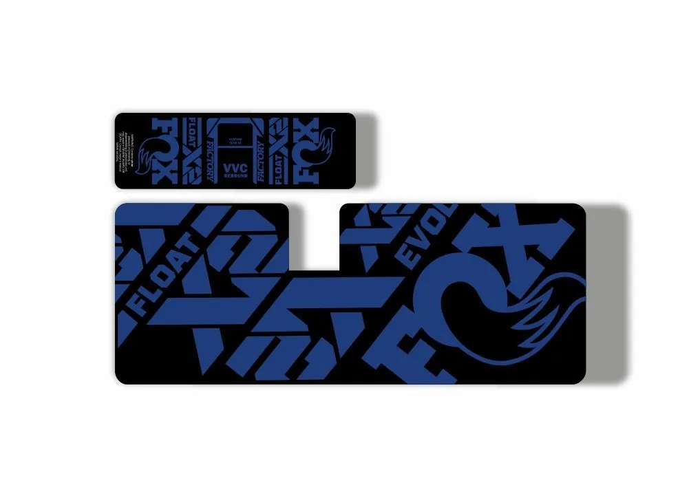 FOX Float X2 2021 MTB Rear Shock Suspension Sticker Adhesive Decal Kit Dark Blue - 1