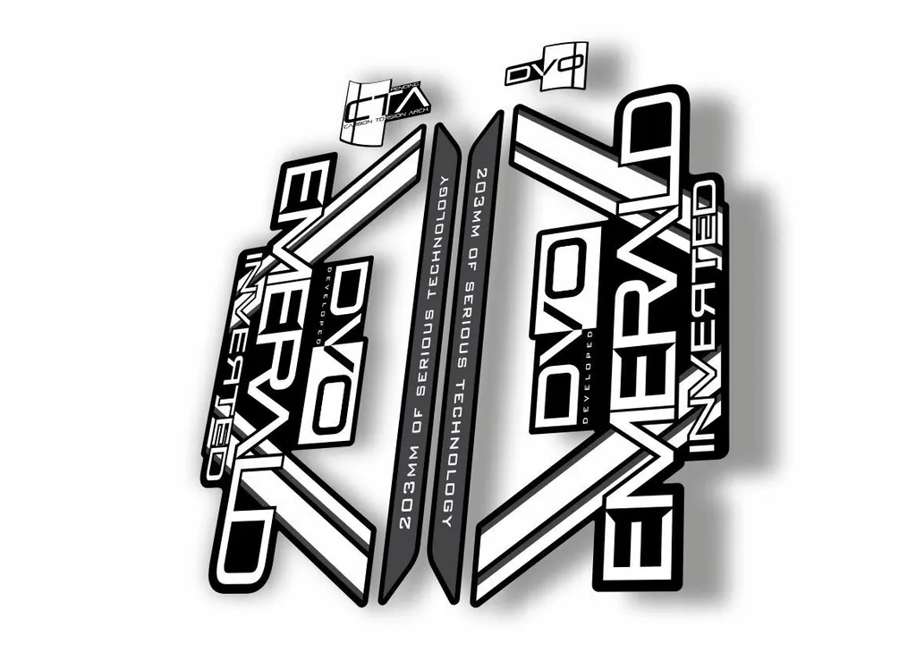 DVO 2016 EMERALD 27.5 - 29 Fork Suspension Sticker Decal Kit Adhesive White - 1