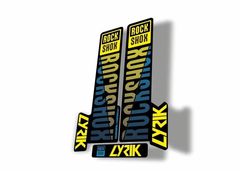 Rock Shox LYRIK 2018 Mountain Bike Cycling Decal Kit Sticker Blue Yellow - 1