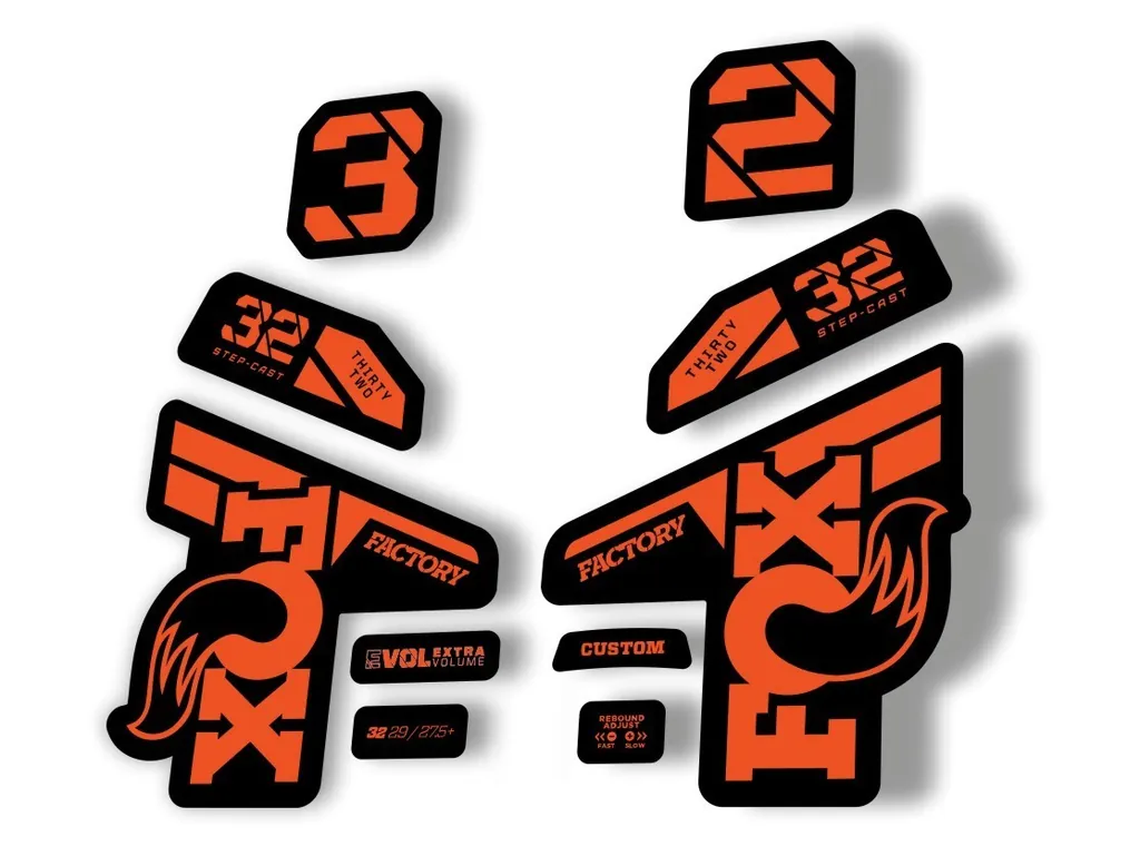 Fox 32 Factory 2021 Fork Suspension Decal Sticker Adhesive Orange - 1