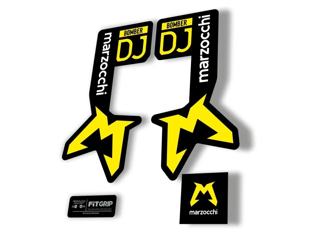 Marzocchi Bomber DJ 2025 Fork Suspension Sticker Decal KitAdhesive Yellow - 1
