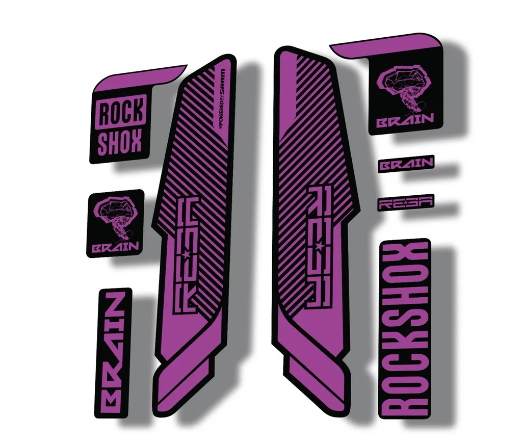 Rock Shox REBA 2014 Brain Fork Decal Mountain Bike Cycling Sticker Purple - 1