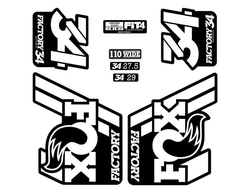 FOX 34 Float 2018-19 Forks Suspension Factory Decals Stickers Adhesive White - 1