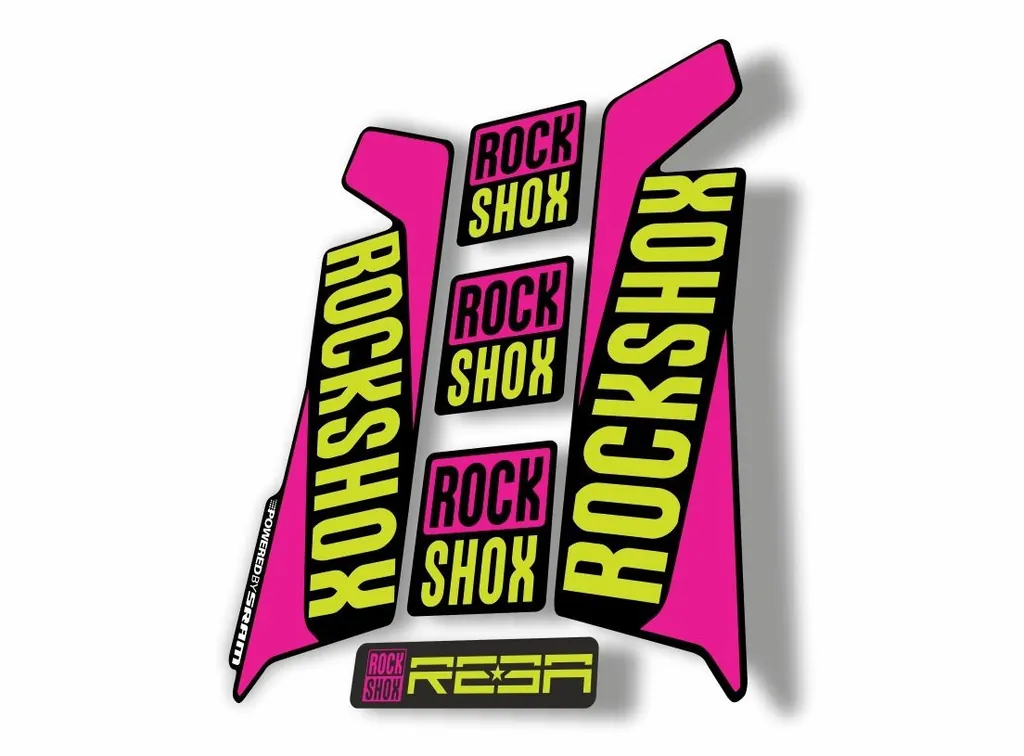 Rock Shox REBA 2016 Fork Decal Mountain Bike Cycling Sticker Adhesive Lime Pink - 1