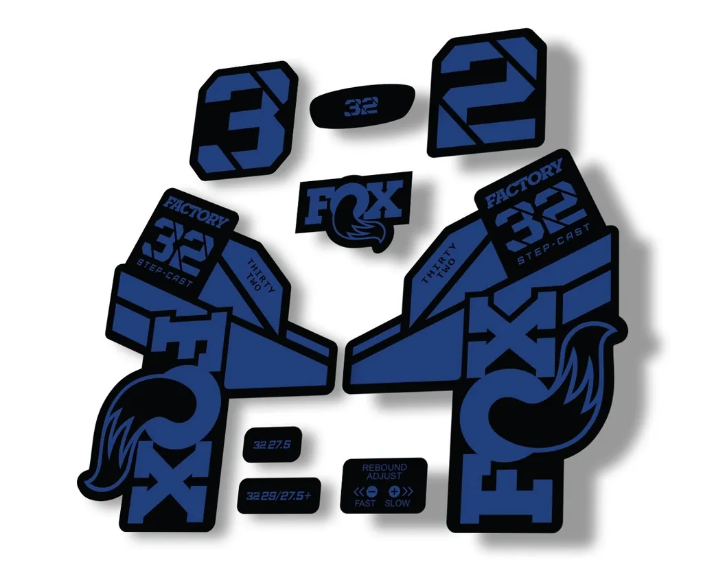 FOX 32 Step Cast 2021 Factory Fork Decals Suspension Sticker Dark Blue - 1