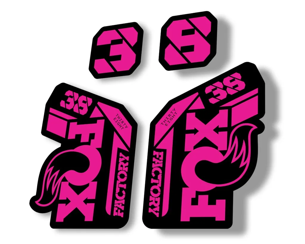 FOX 38 2021 Factory Forks Suspension Decals Sticker Set Adhesive Pink - 1