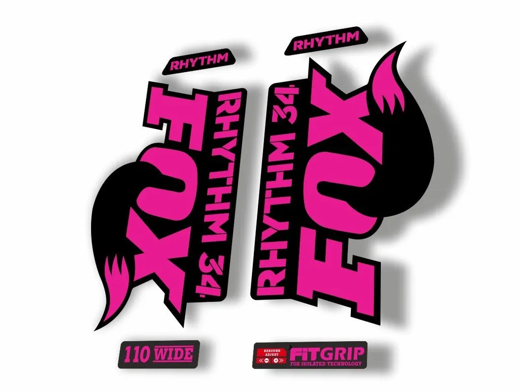 FOX 34 Rhythm 2018 Forks Suspension Factory Decal Sticker Adhesive Pink - 1
