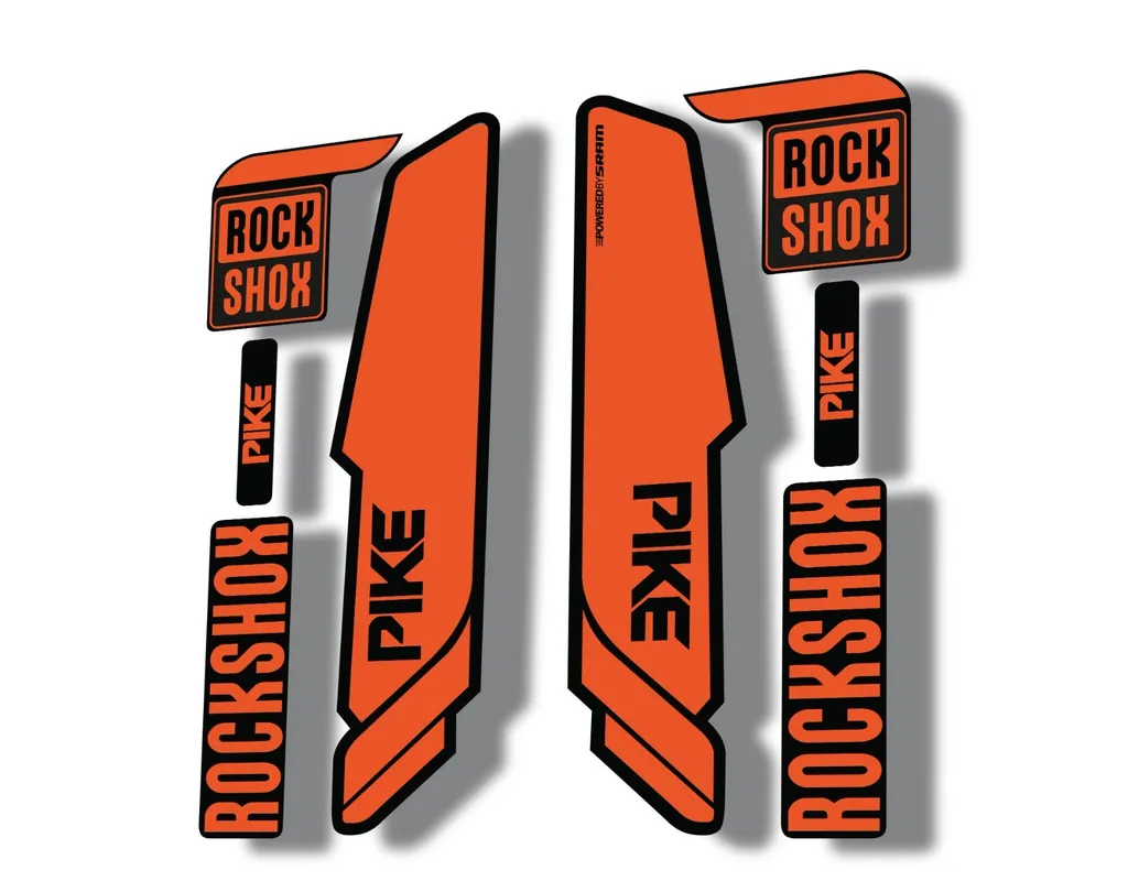 Rock Shox PIKE 2014 Mountain Bike Cycling Decal Kit Sticker Adhesive Orange - 1