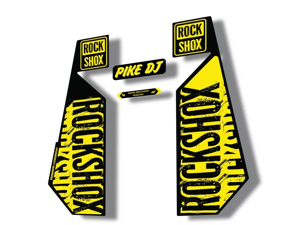 Rock Shox PIKE DJ 2017 Fork Decal Mountain Bike Cycling Sticker Adhesive Yellow - 1