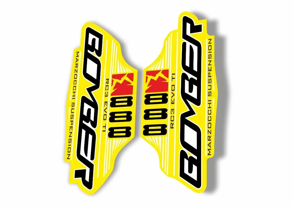Marzocchi Bomber 888 RC3 EVO TI 2011 Fork Suspension Sticker Decal Kit Yellow - 1